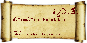 Örmény Benedetta névjegykártya